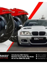 EBC Brakes Black Racing 6-Piston Apollo Big Brake Kit BMW M3 E46 2000-2006                                     - BBK045BLK-1 - Image 8